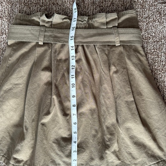 Lush VGUC Khaki Paper Bag Front Tie Mini Skirt size S - Picture 7 of 7